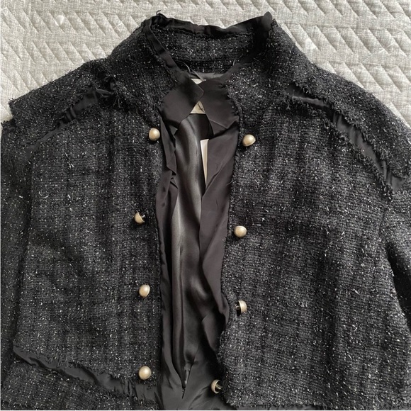 Zara Studio Limited Edition Textured Metallic Tweed Soft Cardigan Blazer Jacket - Picture 10 of 12